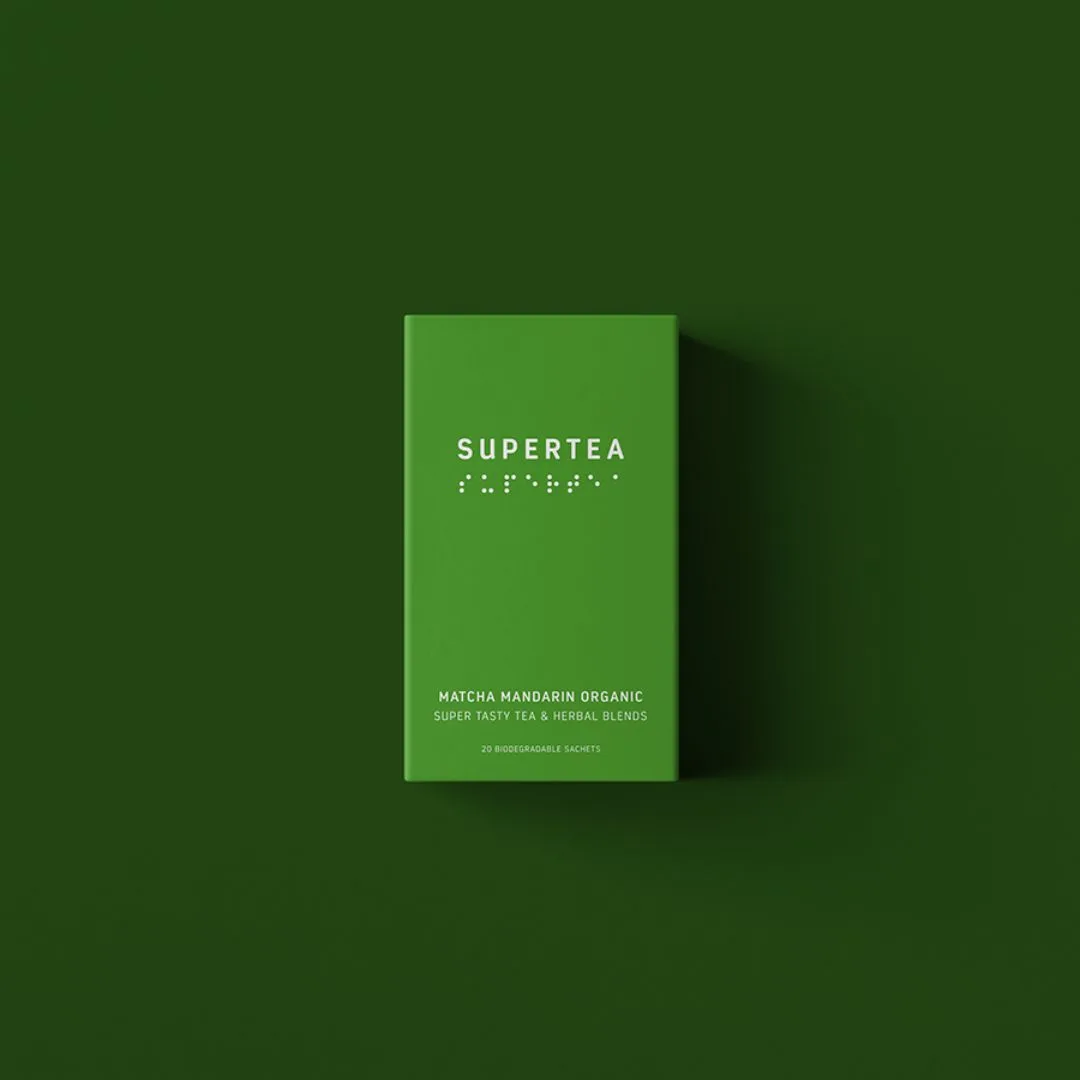 Matcha Mandarin er en grønn te tilsatt matcha, appelsinskall og appelsinsmak.