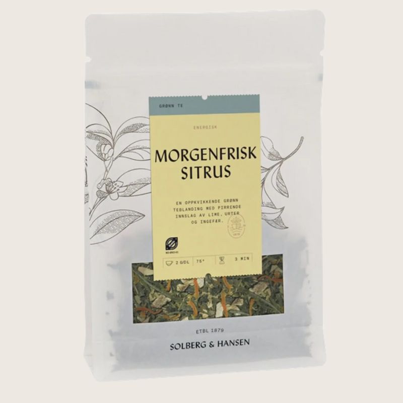 En oppkvikkende grønn teblanding med pirrende innslag av lime, urter og ingefær.