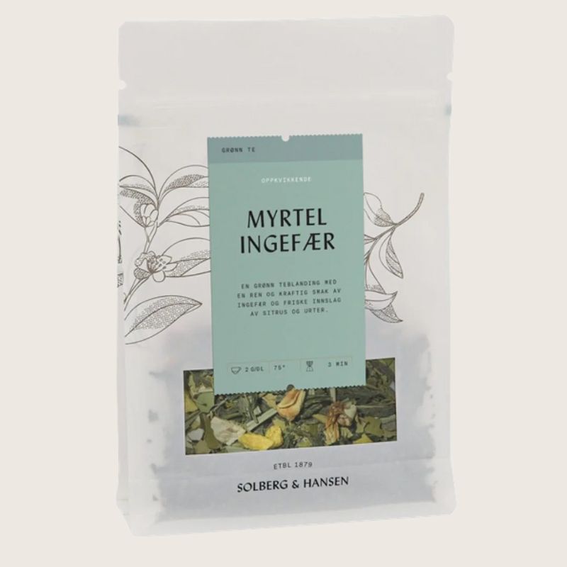 Frisk grønn te med ingefær og sitrus. En aromatisk grønn te med kraftige innslag av ingefær, sitrus og urter. Perfekt for deg som elsker en frisk, balansert og varmende kopp te!
