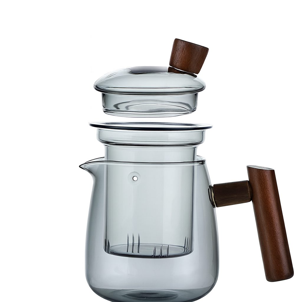 En harmonisk og dekorativ tebrygger i røkfarget glass – designet for å gi deg et øyeblikk av ro i hverdagen.