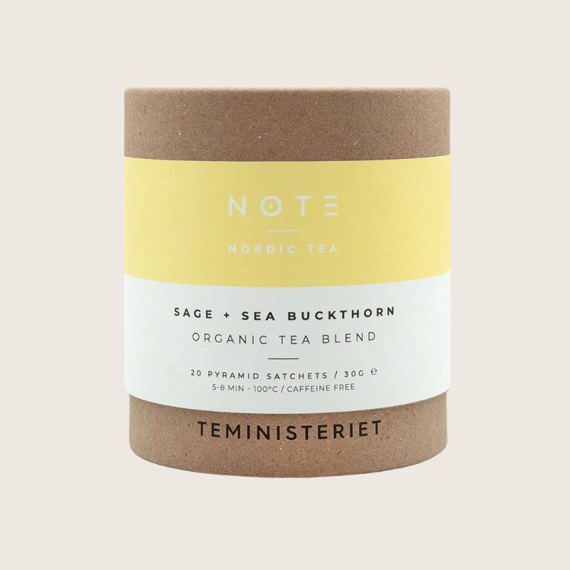 Frisk og koffeinfri urtete med salvie og tindved. En lett og balansert te perfekt for en oppkvikkende pause.