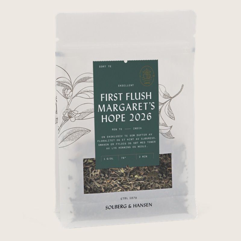 Darjeeling First Flush Margaret's Hope 2026 – eksklusiv svart te fra vårens første innhøsting i India.